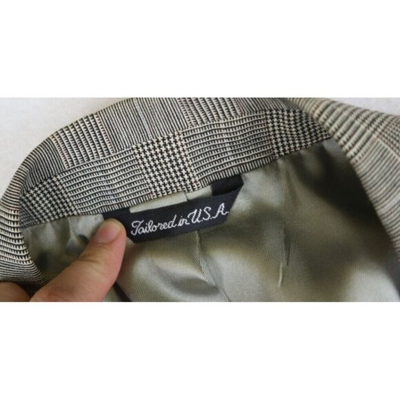 CRICKETEER - MEN'S BEIGE PLAID 2 BUTTON BLAZER JACKET - SIZE - 46R - Picture 3 of 8